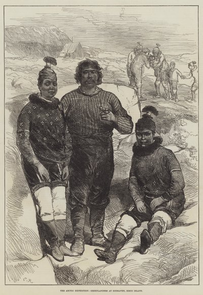 The Arctic Expedition, Greenlanders at Godhaven, Disco Island by Sir John Charles Robinson